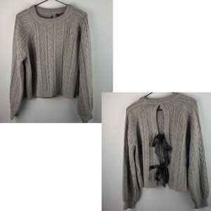 NWT Forever 21 Open Back Cable Knit Sweater Size L